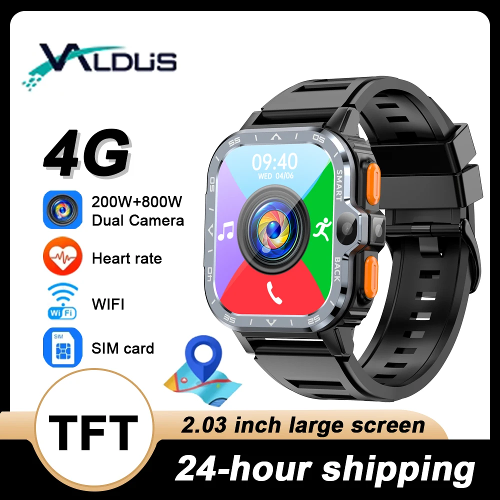 2024 New PGD WATCH 4G Smartwatch 200W+800W Camera 64GB Large Memory WIFI Connection SIM Card GPS Navigation Man Woman Smartwatch