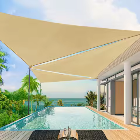 Sunshade Sail with Windproof Ropes Premium Uv Blocking Triangle Sun Shade Sail with Windproof Ropes for Backyard Patio for Deck