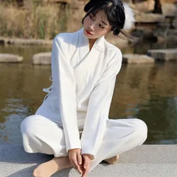 Hanfu Winter Woman Man Couple Matching Outfits Clothing Unisex Tops Pants White Innerwear Thicken Homewear Loungewear Underwear