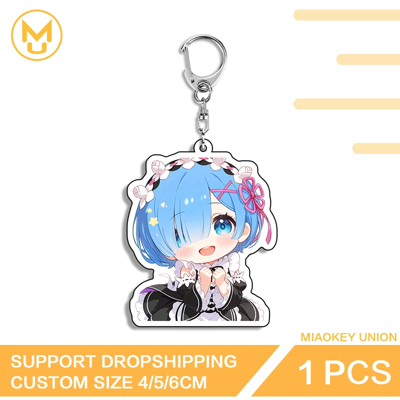 Rem Cartoon Anime Character Photo Keychain Amusing Advance Guard Key Chains Charming Hot Selling Novelty Pendant Jewelry