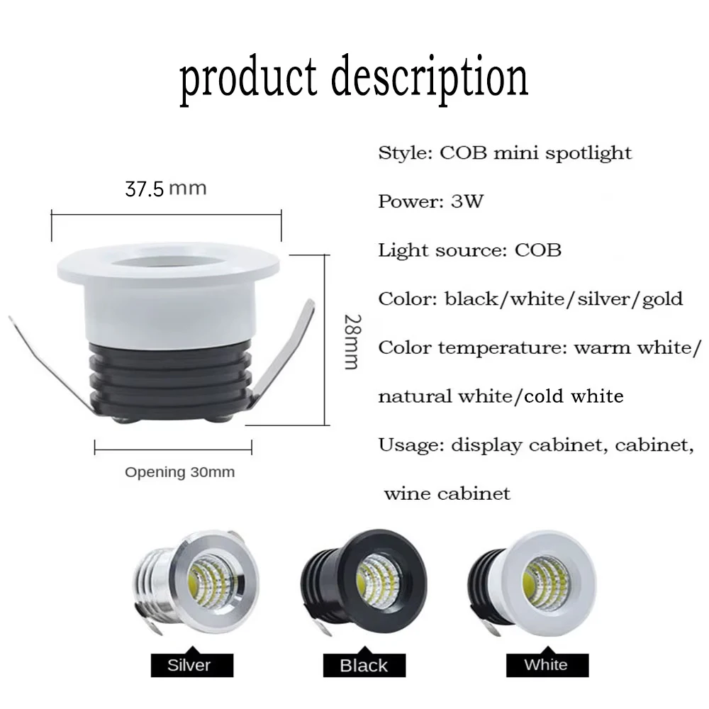 LED Mini Spot Light Bulbs 110V 220V Recessed Ceiling Downlight for Home Bedroom Stair Steps Hallway Cabinets Decorate Foco Lamp