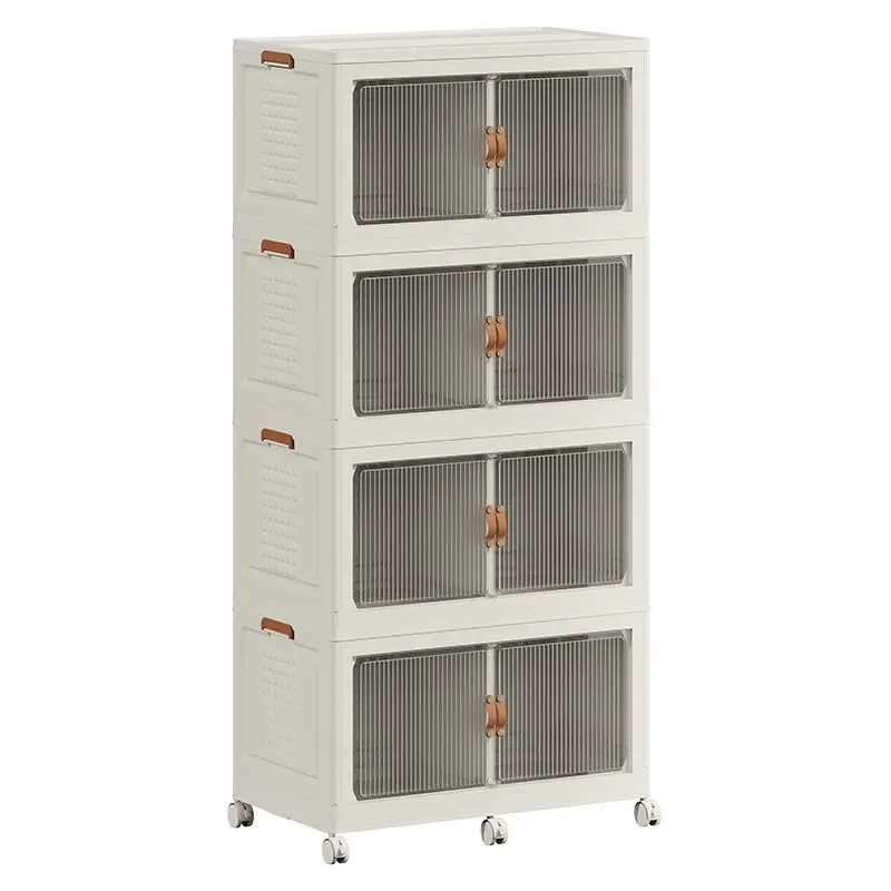 Multi-layer storage cabinet Plastic folding storage cabinet Clothes organizing cabinet