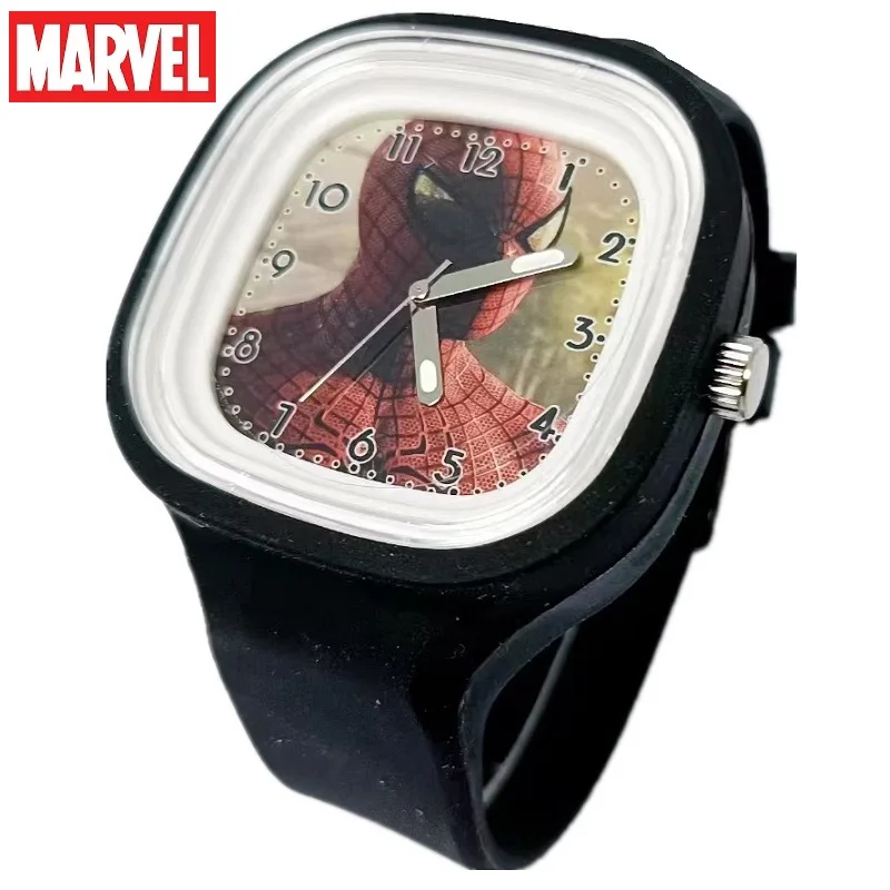 Montres Marvel Cartoon pour enfants, montre-bracelet à quartz carrée, Spider Man, The Avengers, garçon, fille, étudiant, silicone, Shoous Relogio