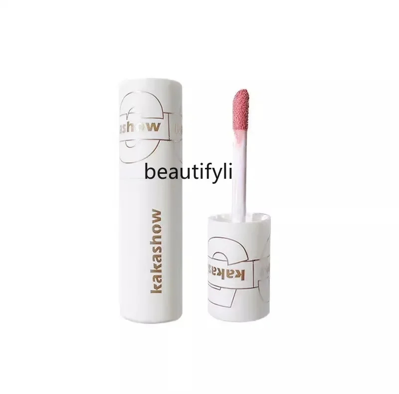 

Gentle powder mist white peach lip glaze matte velvet waterproof non-fading complexion white nude lip mud