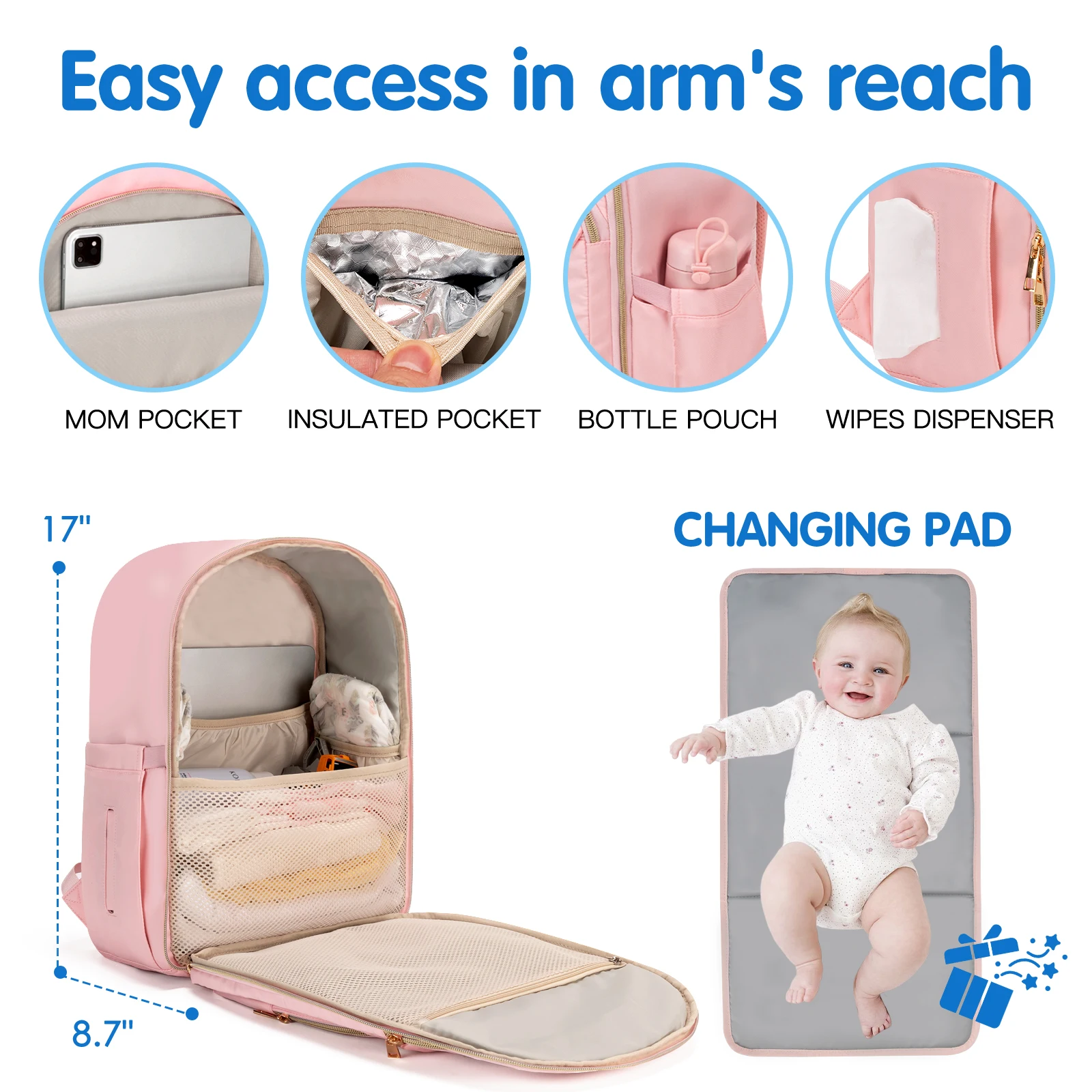 Diaper Bags Backpack For Mom M - огляд і ціна Baby Gear