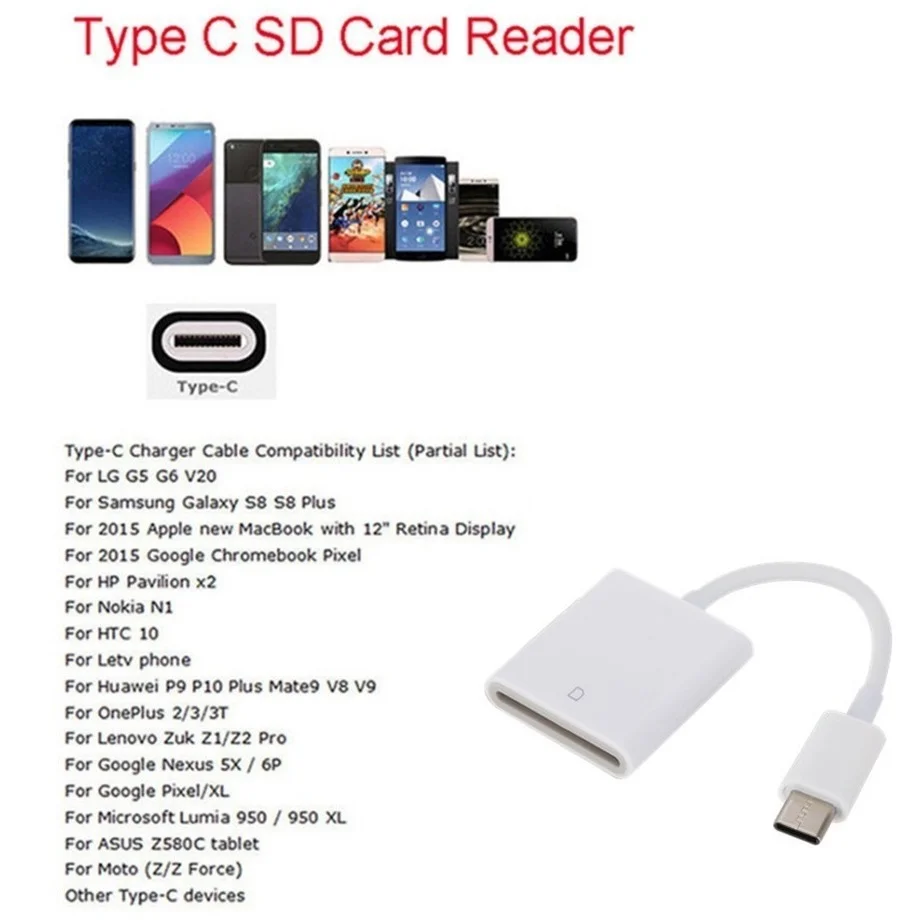 PzzPss TYPE C USB-3.1 USB-C to Micro SD SDXC Card Reader OTG Data Cable TYPE C Mini Adapter For Macbook Phone For Samsung Huawei