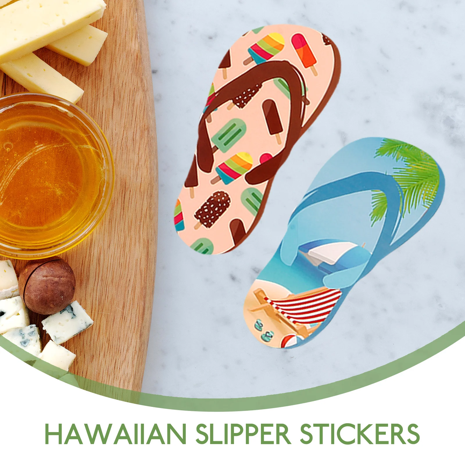 

1 Set Of Hawaiian Stickers Summer Bulletin Board Decorations Self-Adhesive Party Stickers For Luggage Laptop Bottle Scrapbook