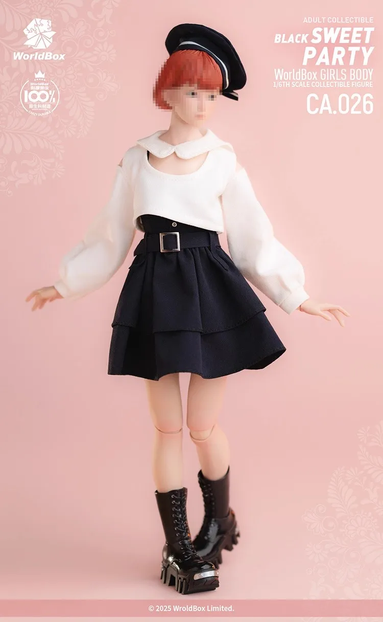 

Worldbox CA026 1/6 Female Soldier Black Sweet Party Clothes Boots Set Model Toy Fit 12'' Action Figure Body In Stock
