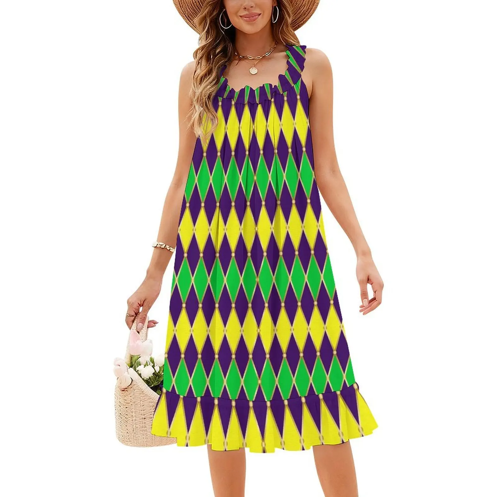 فستان ماردي غرا مزين بالورود للنساء للربيع والصيف فستان كاجوال للحفلات خلفية خلفية فستان سهرة كرنفال لامع