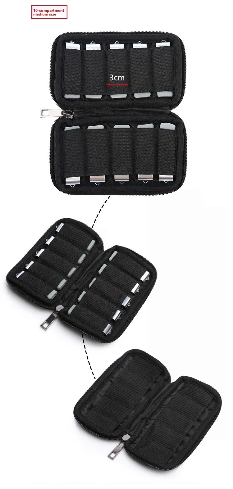 10 Slots Flash Drive Case USB Drive Holder Storage Bag Thumb Drive Light Weight Handbag Electronic Accessories Organizer Storage