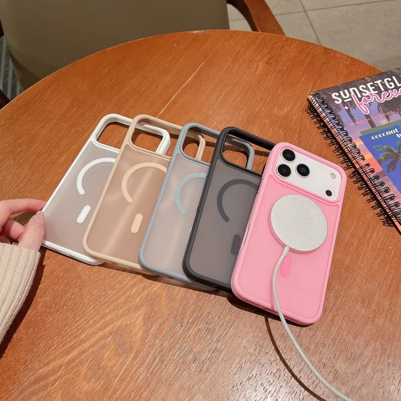 高級超薄型マットクリア MagSafe対応ケース iPhone 17 Air 16 15 14 Plus 13 Pro Max 磁気ワイヤレス充電対応カバー