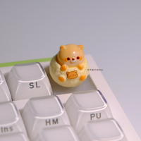 Cute Bear Keycaps Original Design Knob Keycaps for GK75 Mechanical Keyboard Personalized Customization Cartoon Artisan Keycaps