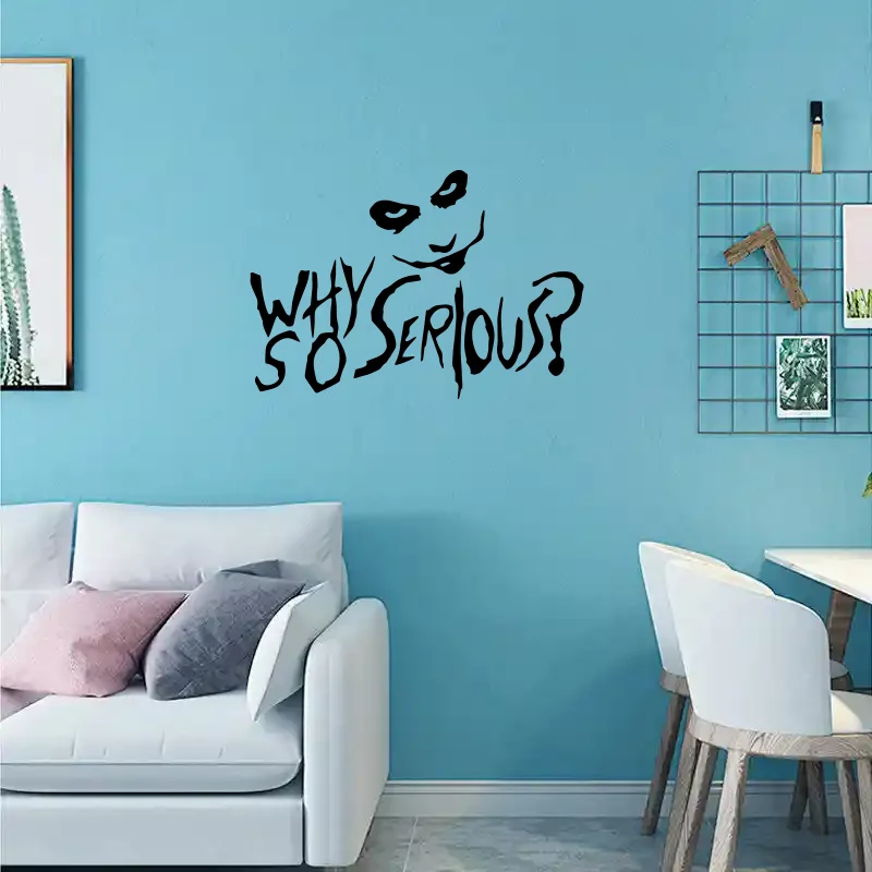 Removable Phrase Joker Sticker Vinyl Wallpaper For Kids Room Decor Poster Serious Clown Quote Wall Stickers #529