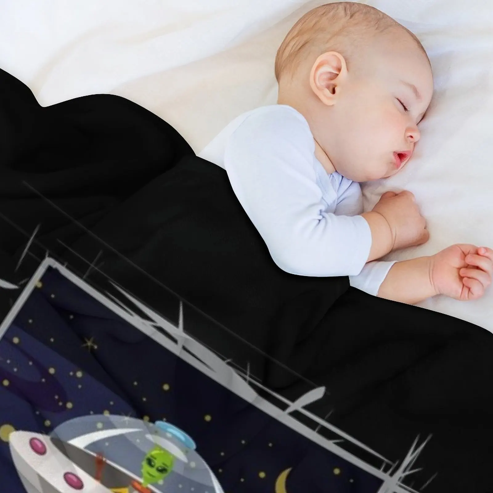 المنطقة 51 لا تدخل - أنا أؤمن بالجانب - بطانية رمي ET Tee عتيقة لبطانيات الأطفال #5