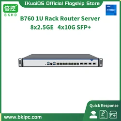 IKuaiOS 1U Rackmount Network Appliance LGA1700 Intel i226 8x2.5G Ethernet 4x10G SFP Compatible with Pfsense Mikrotik B760 8L 4S