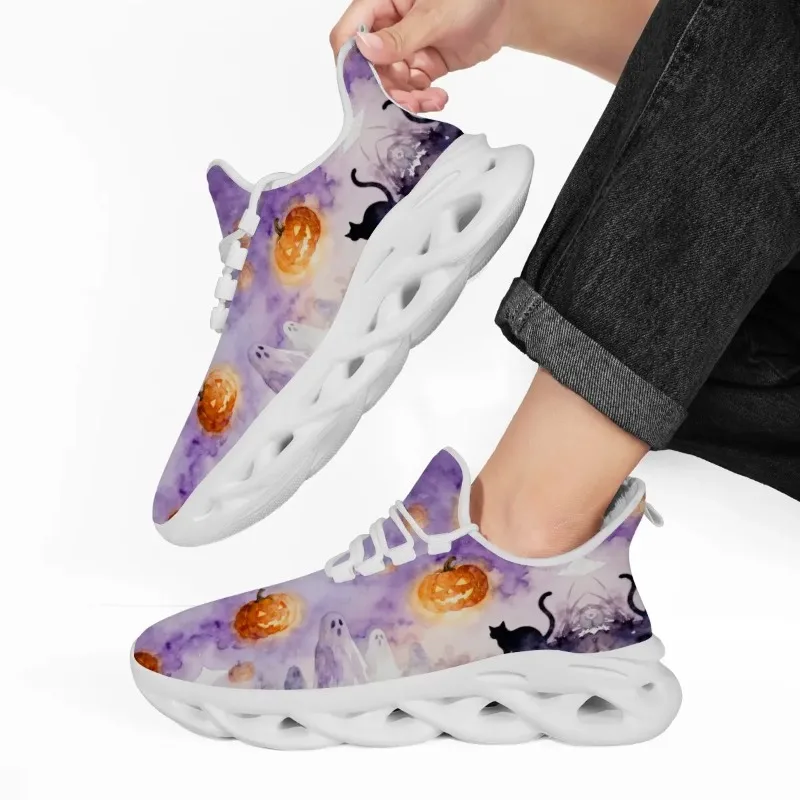 

New Lightweight Christmas-themed Sports Shoes with Color-blocking Hollowed-out Soft Sole and Laced Polka Dot Striped Design