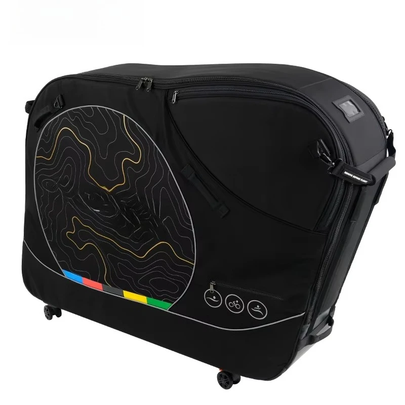 Bike Travel Bag for Road Bike TT Bike No Need to Remove Handlebars Pedals Easy Loading Wheels Handle Wholesale