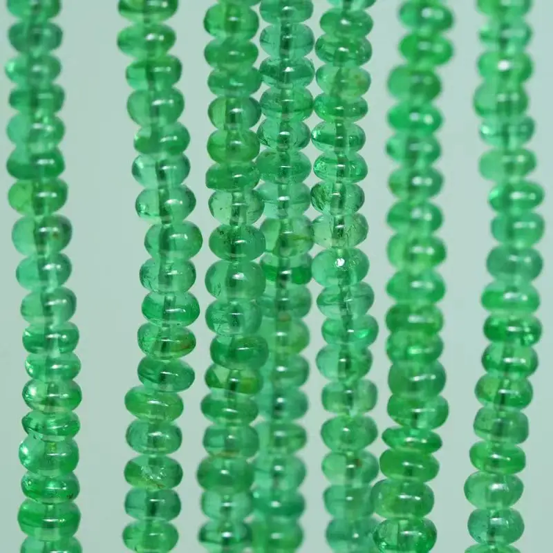 6A 12cm Emerald Smooth Roundelle 1,5-2mm Wholesale for DIY Jewelry Necklace  LOOSE BEADS