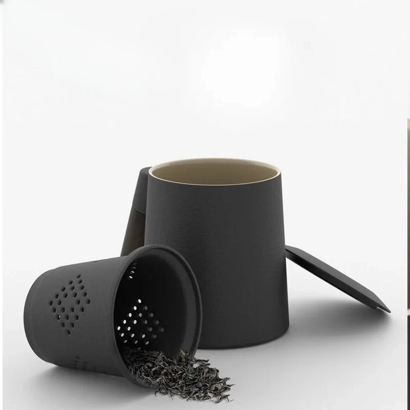 Mug Ceramic Tea Water Separation Bubble Cup Home Belt Handle Filter  Leak with Cover Drinkware Type Style Shape Accessories