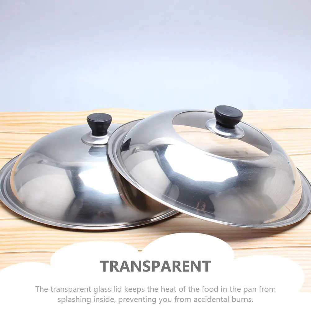 Stainless Steel Reinforced Glass Lid for Pots, Pans & Skillets – Heat Resistant, Spill-Proof, Visible Cooking