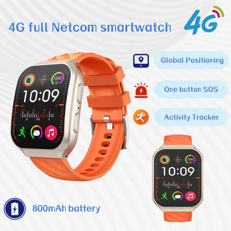 

4G Full Netcom, новые стильные SIM-смарт-часы 2,04 AMOLED BT, аккумулятор, ремешок на запястье, фитнес-трекер с NFC GPS