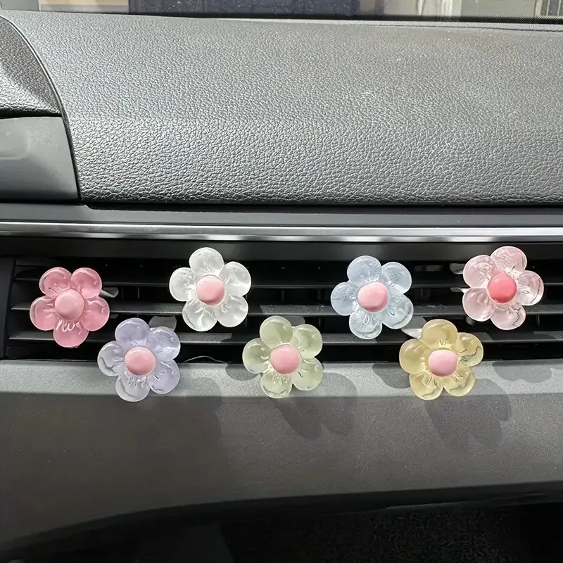 

6pcs Cute Flower Aromatherapy Car Air Outlet Decoration Perfume Clip Air Freshener Colorful Flora Decor Auto Accessories