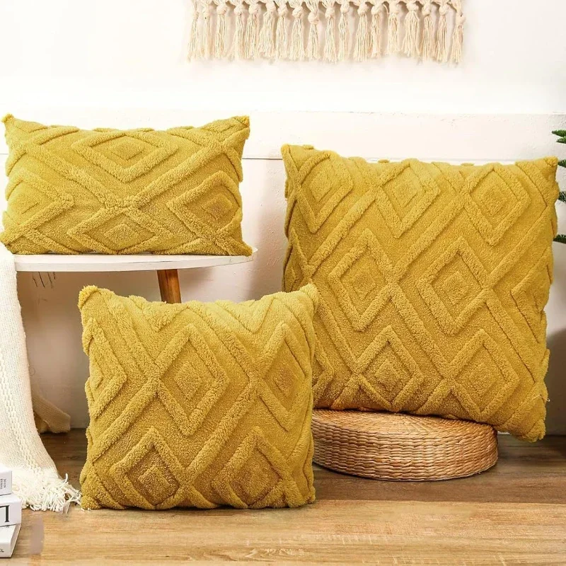 Twist Knitting Plush Pillow Case Vintage Knitted Cushion Cover Simple Cushion Plush Pillowcase Headboard Back