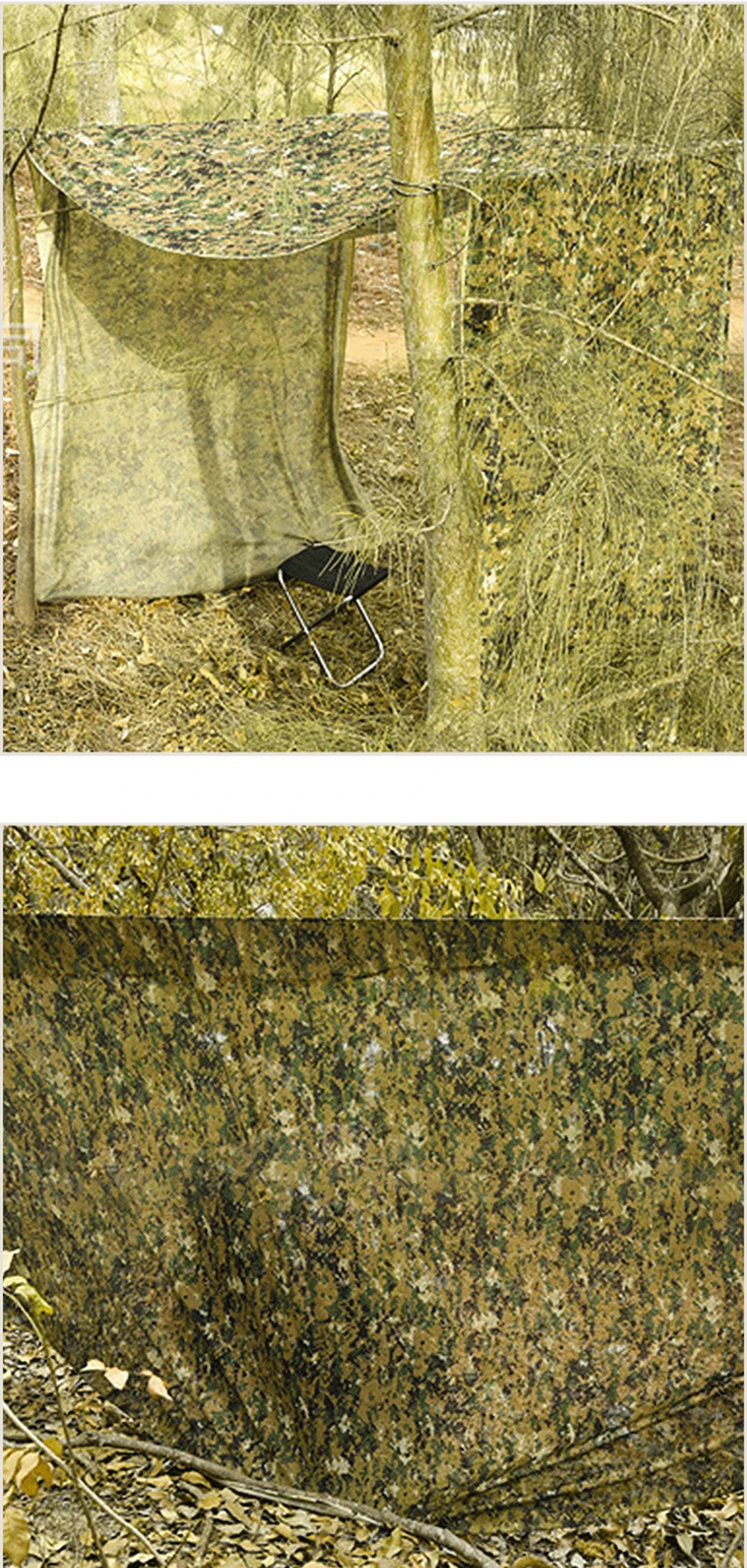 Tarnnetz Sonnenschutz Gartenzaun Dekoration Camouflage-Netz Sichtschutz Auto Camping Zelt Überdachung Jagdzubehör – Detail 3