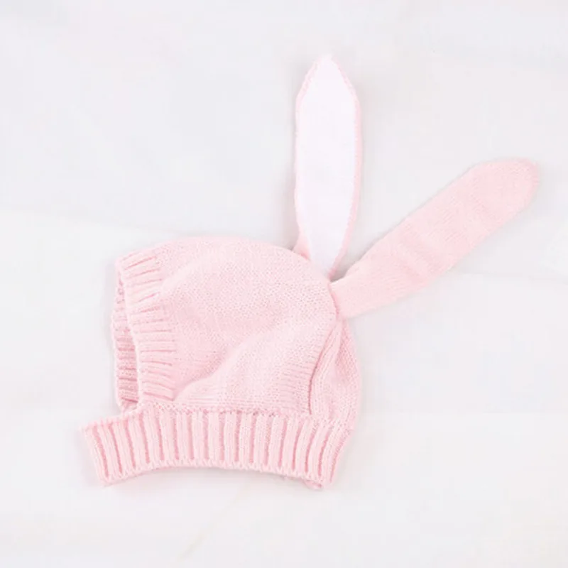 2023 Autumn Winter Toddler Infant Knitted Baby Hat Adorable Rabbit Long Ear Hat Cute Baby Bunny Beanie Cap Photo Props For Baby