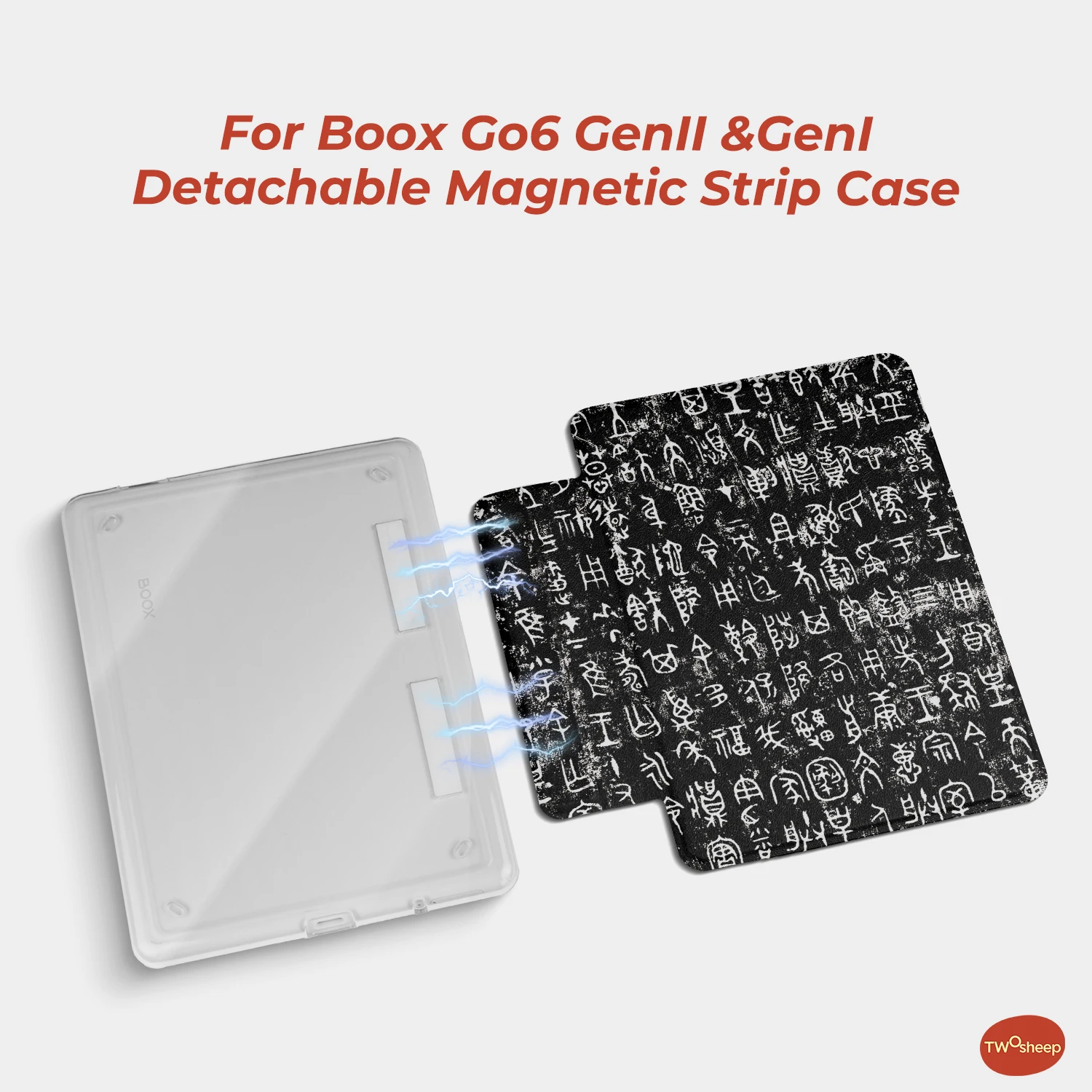 Twosheep Chinese Style Case Suit For Boox Go6 Gen2 Gen II Boox Go6 Gen1 Poke7 Poke6 Poke5 Detachable Magnetic Smart Slim Folio