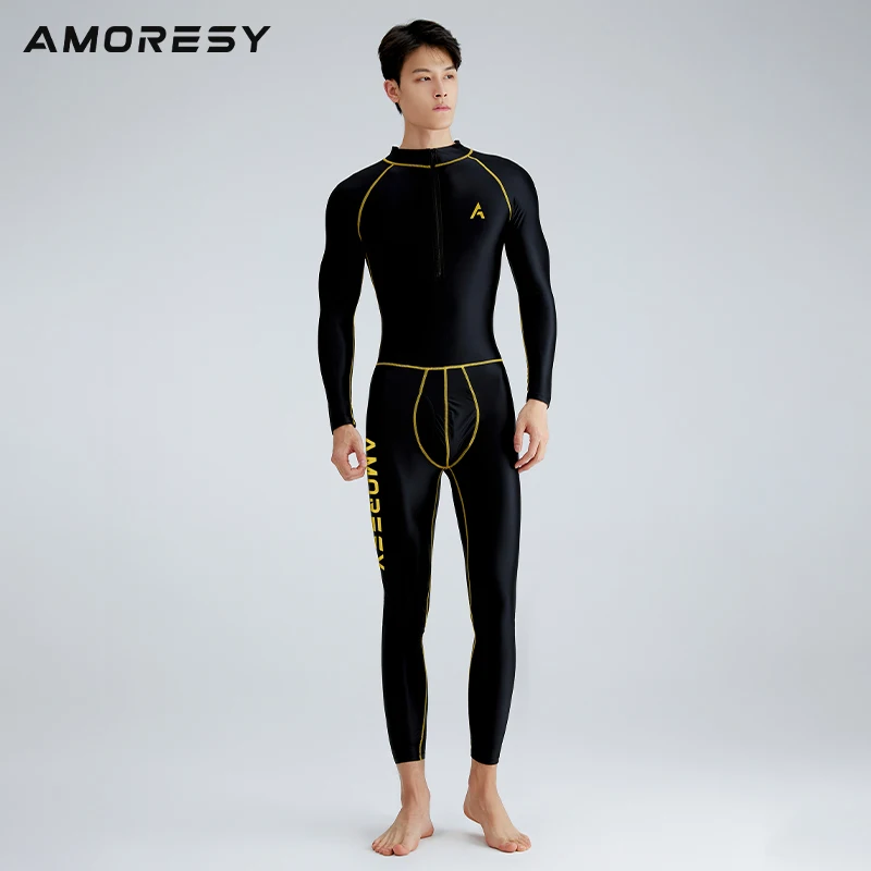 AMORESY Apollo Series Front Zipper Long Sleeve Sports Fitness Yoga Glossy Multi functional Bodysuit