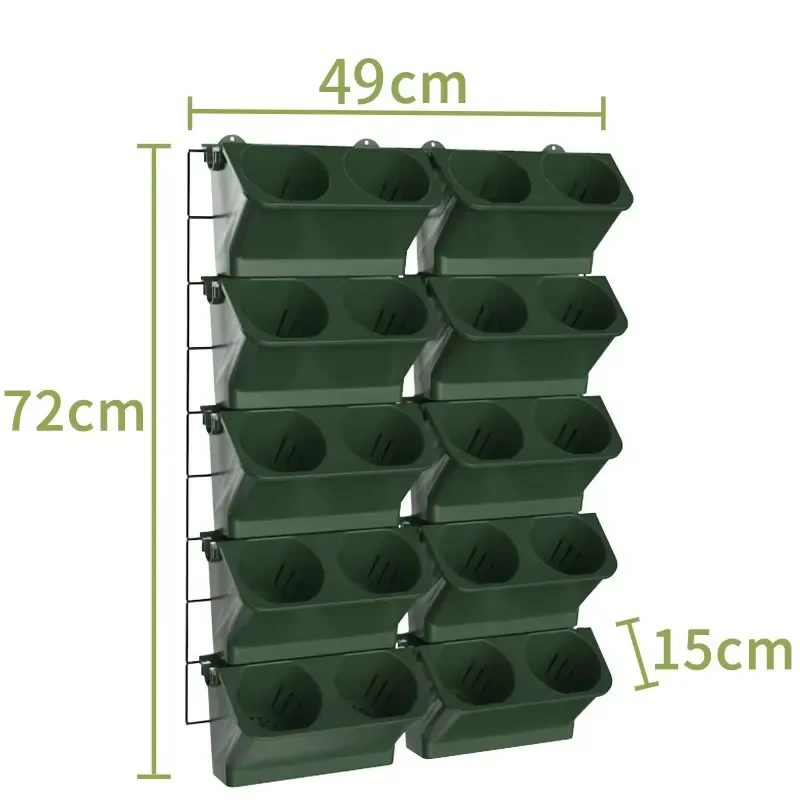 for Vertical Stripe Round Shape Plastic Wall Hanging Indoor Vertical Garden Wall Hanging Plastic Planter Pot