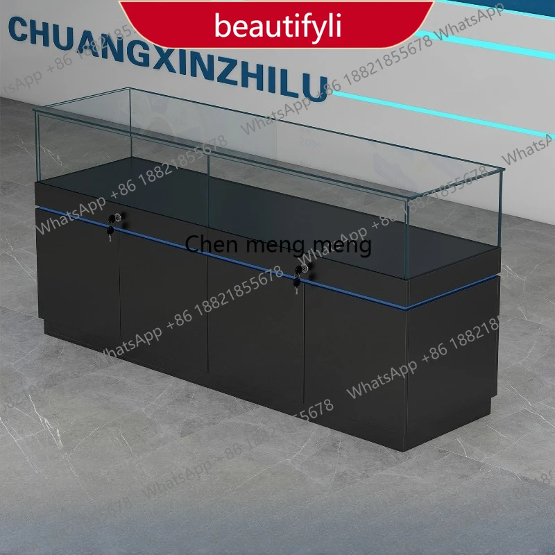 X188 French Designer Jewelry Display Cabinet Modern Accessory Exhibition Glass Cabinet Desks Commercial Furniture Podium Stand