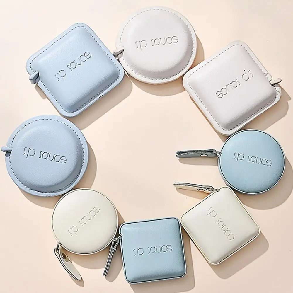 NUOVO metro a nastro quadrato in PU mini pulsante multifunzionale nastro di misurazione strumenti di misurazione del corpo nastro morbido di misurazione del corpo