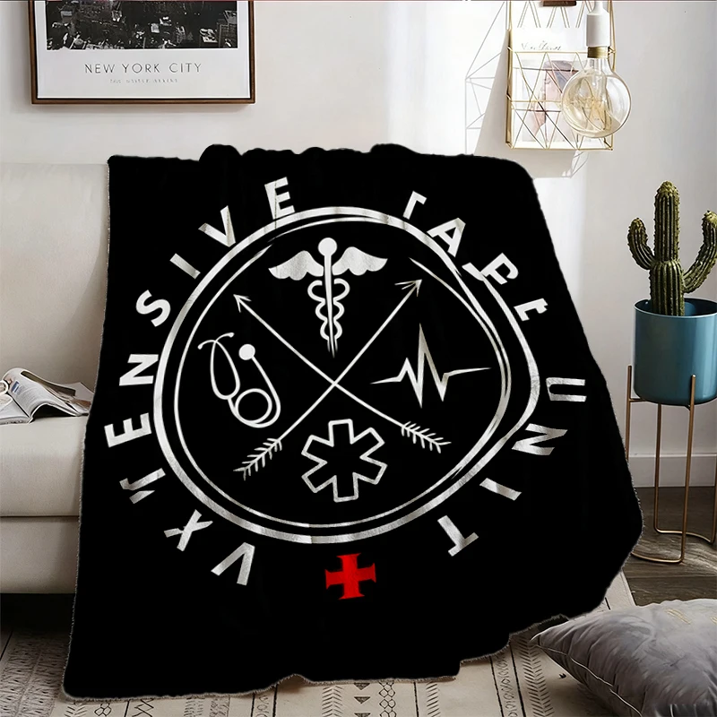ICU Nurse Flannel Blanket, Intensive Care Unit Flannel Throw, Nurse Practitioner, Physician Assistant, CNA