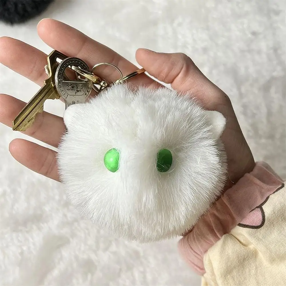 Schwarz/Weiß Plüsch Katze Schlüsselanhänger Kawaii Kätzchen Cartoon Schlüsselanhänger Damen Mädchen Tasche Anhänger Haarball Schlüsselanhänger Schultasche Schlüsselanhänger