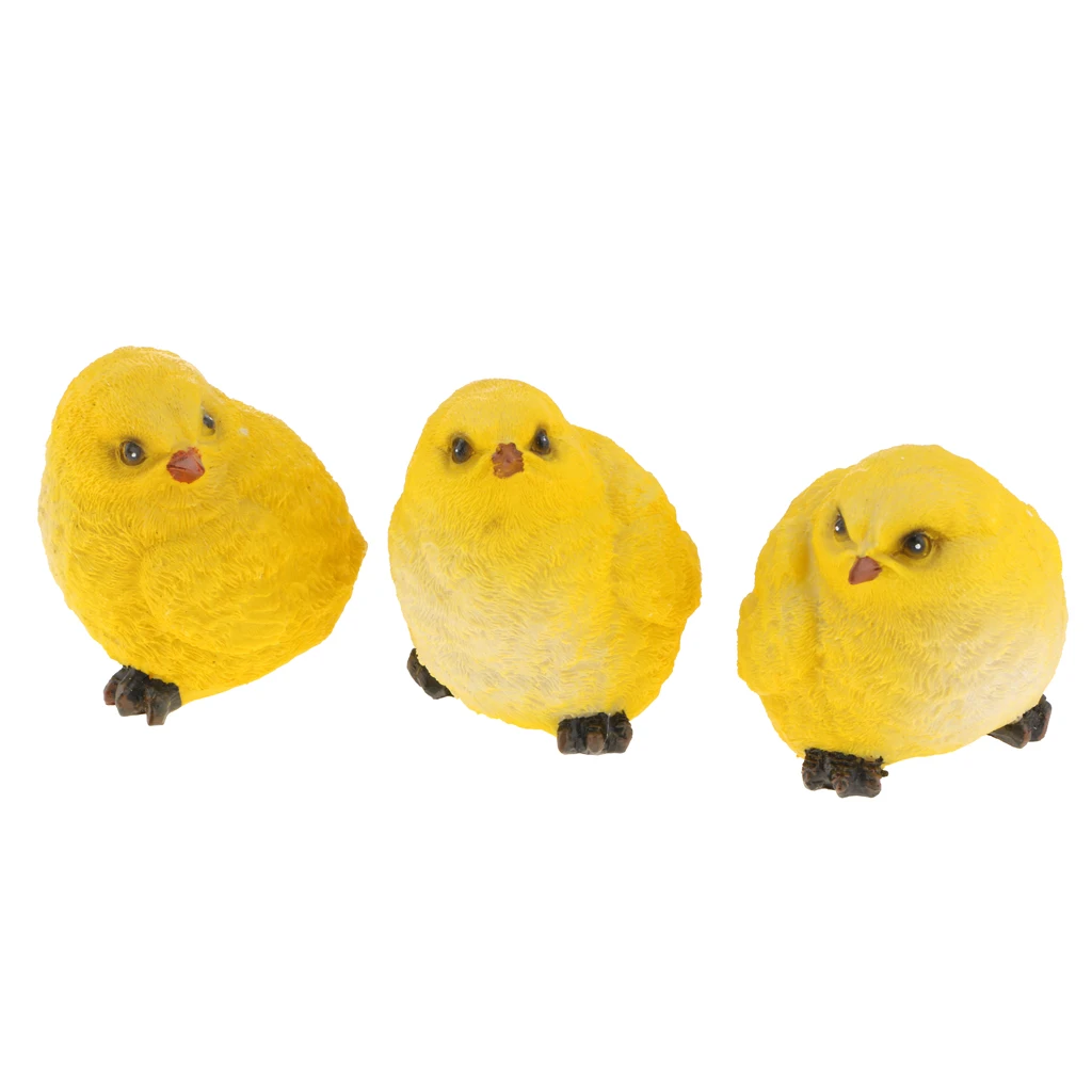 Vivid Artificial Chick Resin Animal Statue Decorative Bird Ornament for Garden Yard Backdrop and Home Decoration