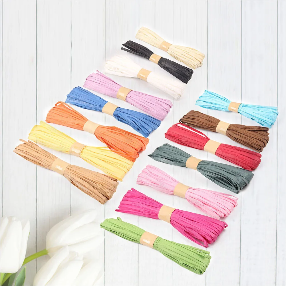 

5pcs 20M Colorful Braided Paper Rope Durable Craft String For Gift Wrapping Porcelain Bundling Diy Decorations Paper Cord Twine