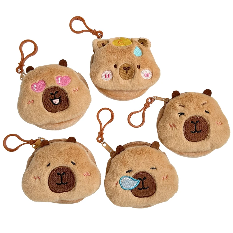 พวงกุญแจการ์ตูนน่ารัก capibala capybara dompet koin จี้กระเป๋าเก็บหูฟัง