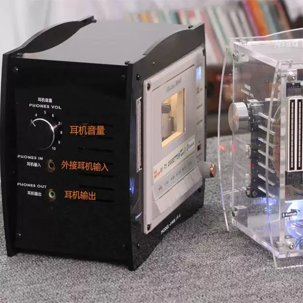 Retro Desktop Cassette Player Recorder with Built-in Speaker for Home Audio
