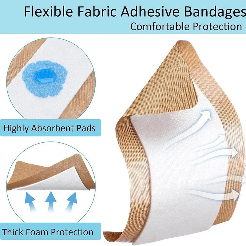 5Pcs Large Size Elastic Non-woven Medical Adhesive Wound Dressing Band Aid Large Wound First Aid Skin Care Tools