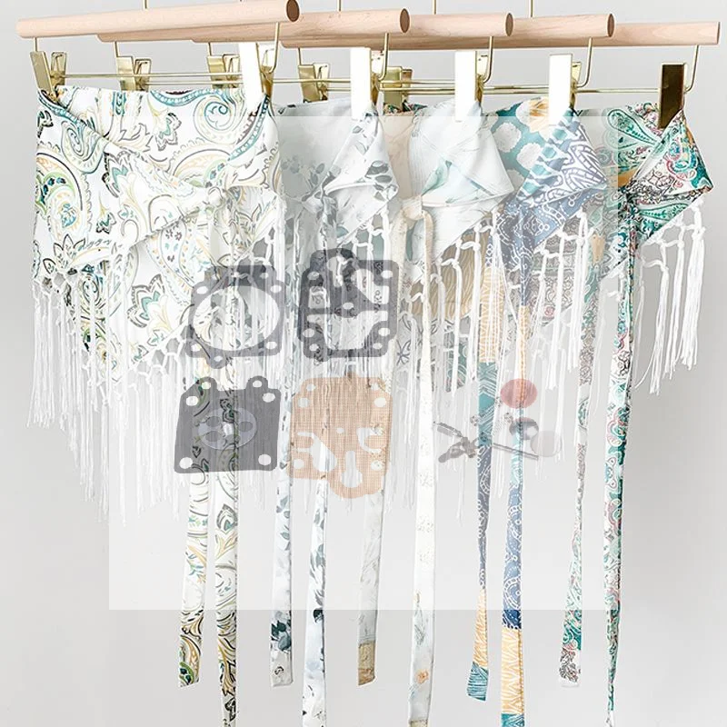 Bohemian Beach Waist Wrap Ethnic Print Tassel Decor Vintage Patchwork Fashion Belt for Casual Daily Outfits