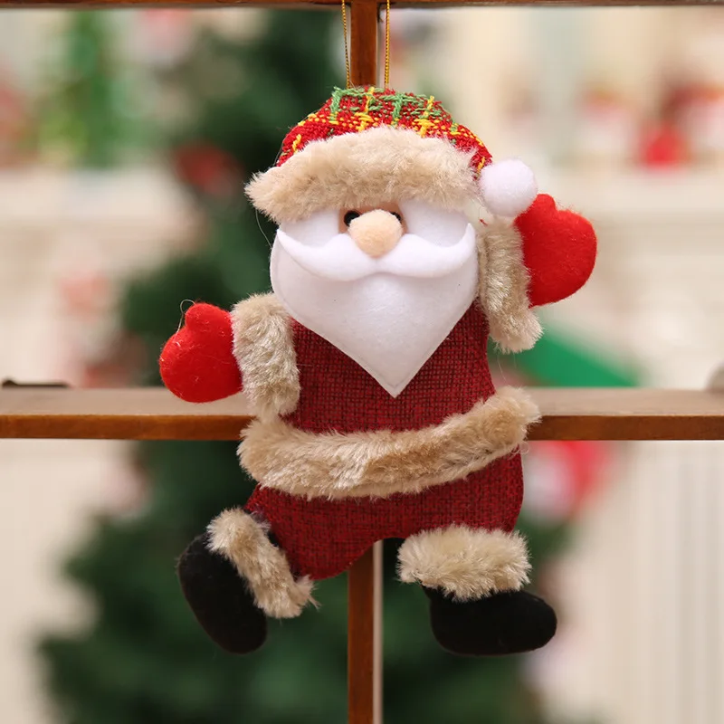 Merry Christmas Plush Doll Ornaments Santa Claus Snowman Elk Pendant Xmas Tree Hanging Decorations Festive Party New Year Decor