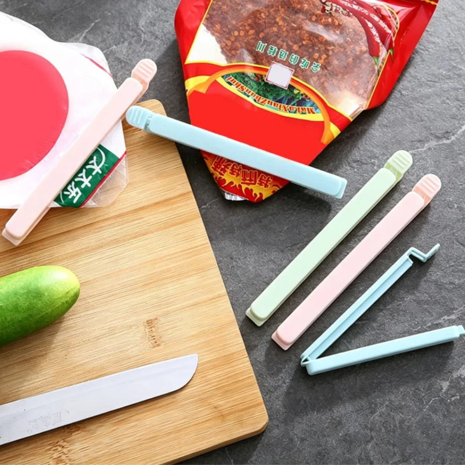 10 Stück Beutelclips, Lebensmittel-Snack-Verschlussklammern, 12/15,5 cm, tragbares Küchenzubehör, elastische Schnalle, Verpackungsbeutelklemme – Detail 4