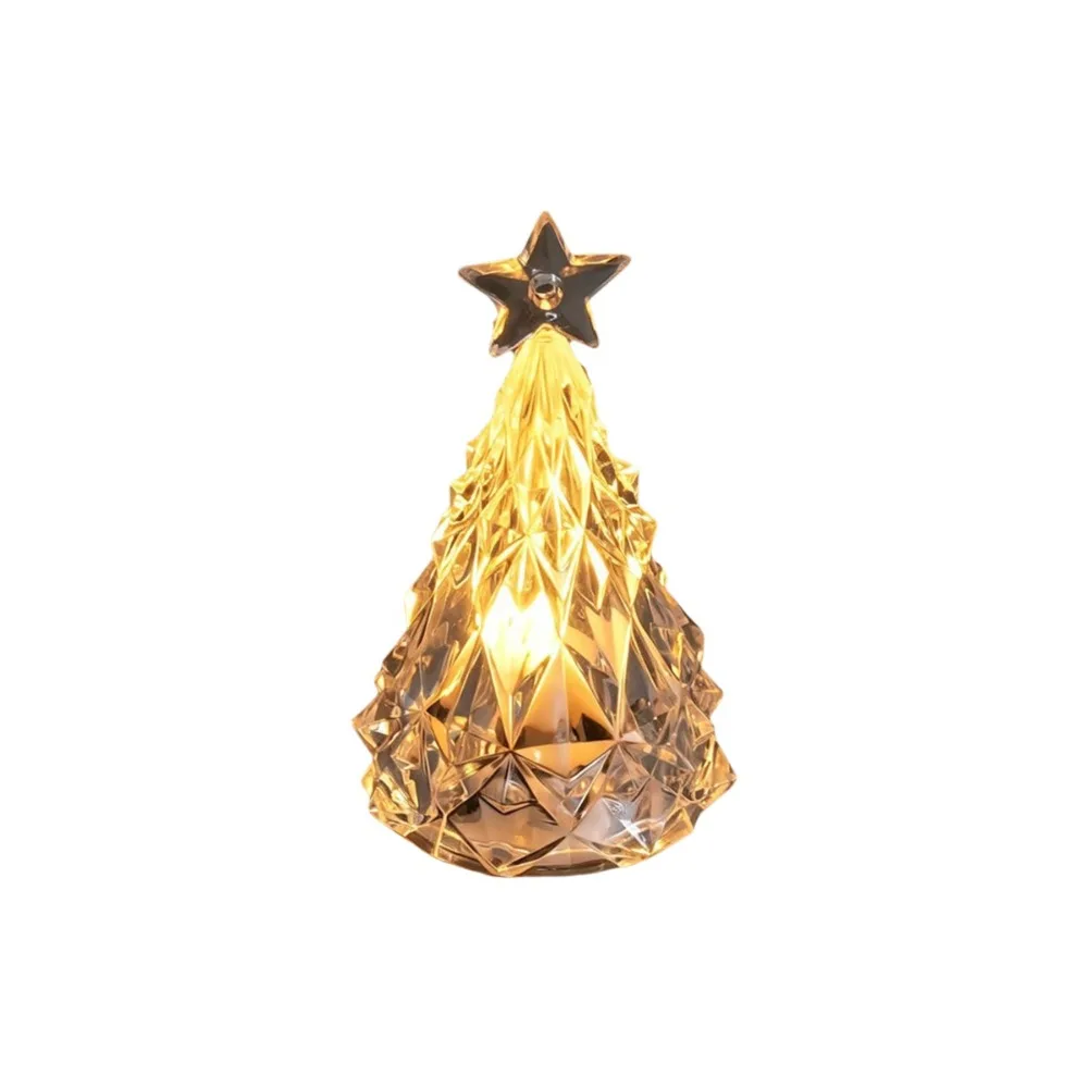 Creative Christmas Tree Night Light Flameless Smokeless Light Up Xmas Tree Ornaments Battery-Operated Romantic