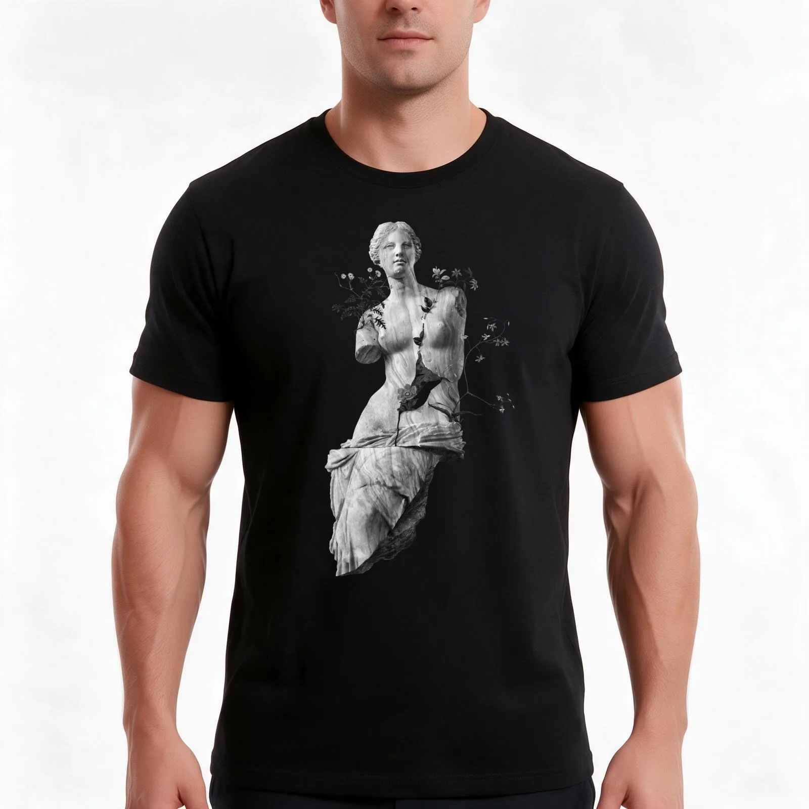 Venus, the classic marble beauty T-Shirt, Summer Casual Cotton Tee, Oversized Streetwear Tops, Vintage Graphic Print
