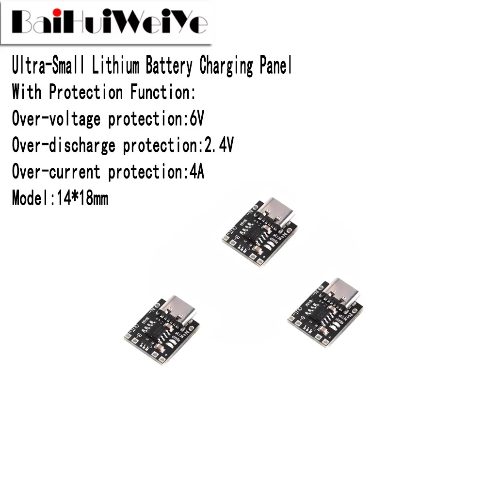 1A Type-C USB Ultra-Small Lithium Battery Charging Panel Ternary Lithium Battery 3.7V 4.2V Charger Module With Protection Board