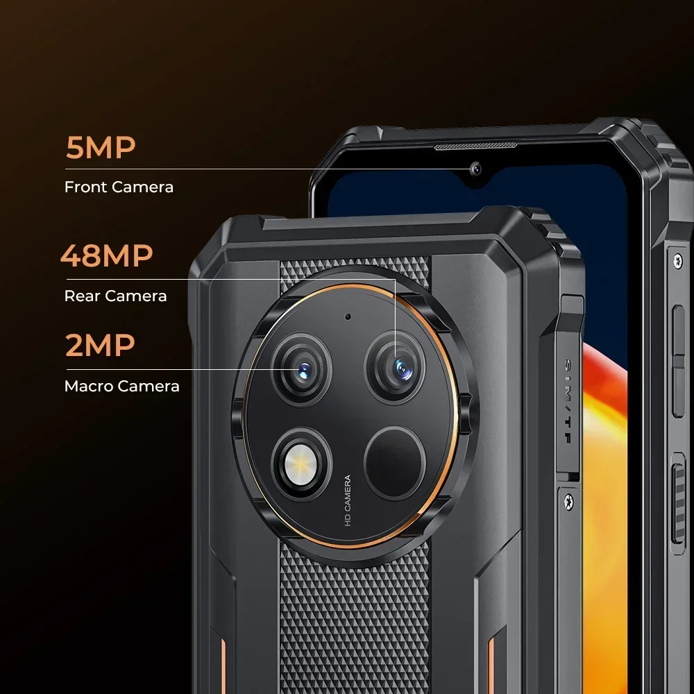 Oukitel G1 Rugged Smartphone Android14 10600mAh Battery 6.52 Inch HD+ 24GB RAM+256GB ROM Mobile Phone 48MP Camera Cellphone NFC