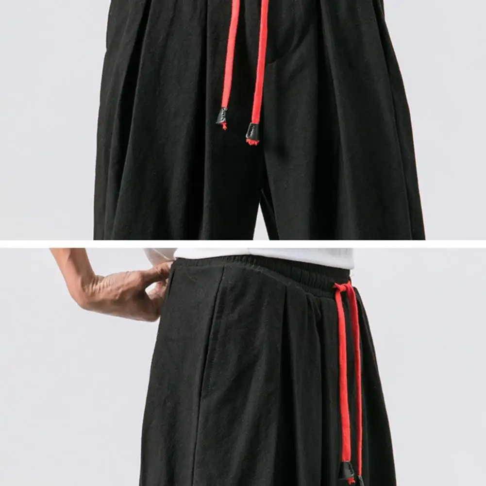 

2025 L-5XL Men Bloomers Baggy Deep Crotch Men Lace-up Harem Trousers Drawstring Ankle-banded Casual Long Harem Trousers Bloomers