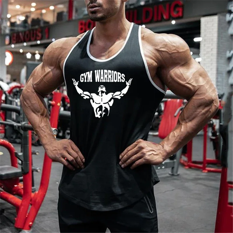 Summer Cotton Sleeveless Tank Top Workout Muscle Shirts New Gym Bodybuilding Running Sport Clothing Mens Fitness Slim Fit Vests